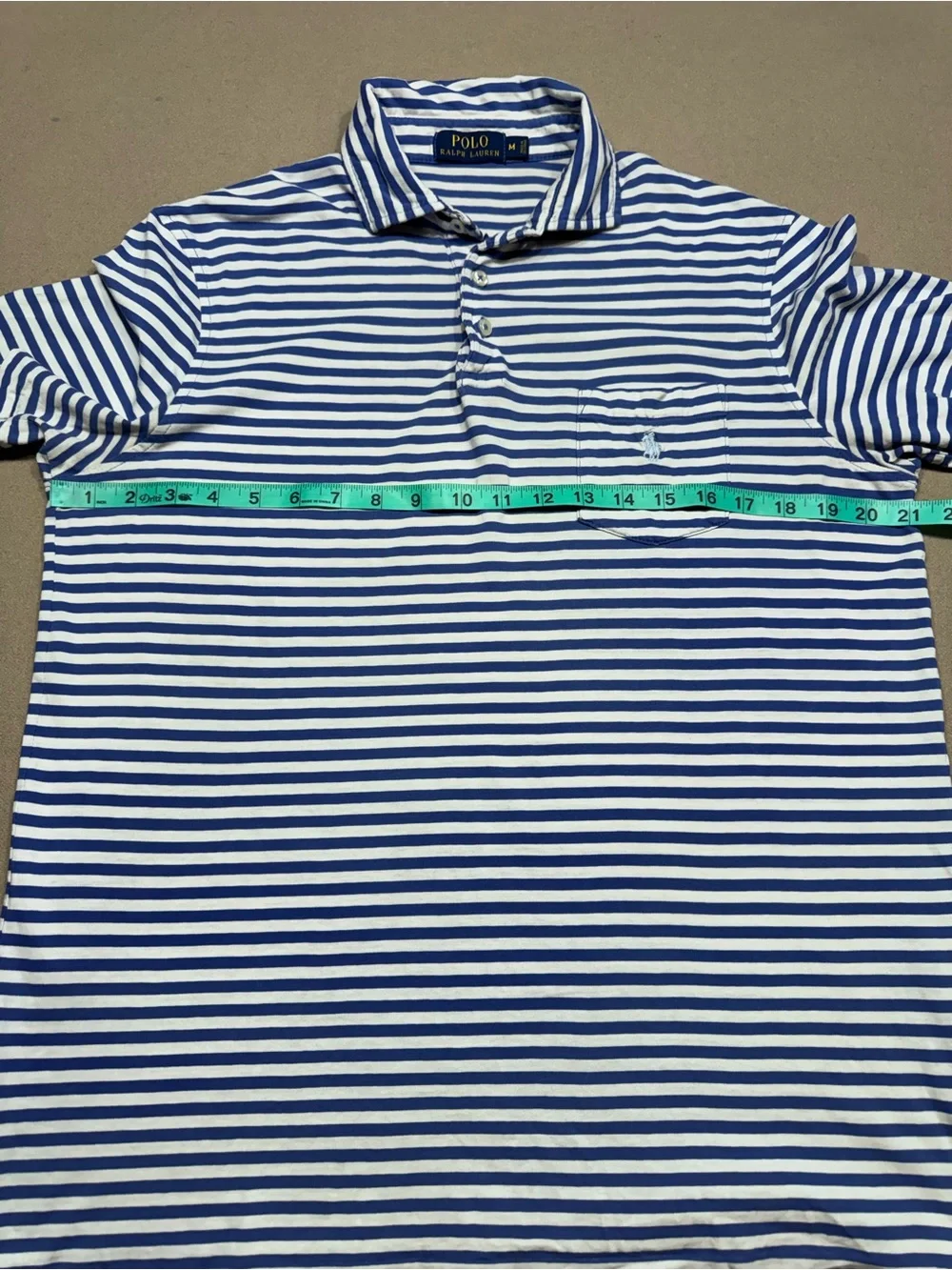 Polo Ralph Lauren Blue & White Striped Polo Shirt